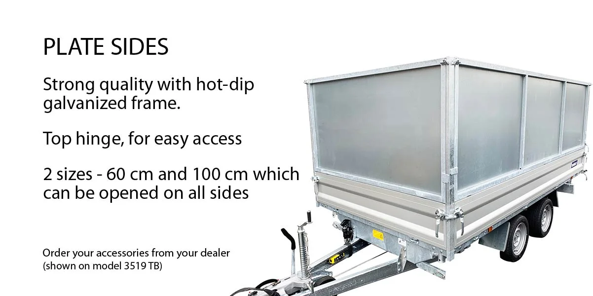 Plate Side Kit for Variant 3-way tipper trailers 60cm and 100cm