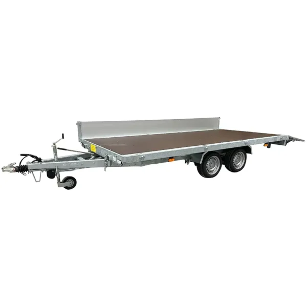 Variant 3542 UX Universal Tilting Flatbed Trailer with sides removed for loading