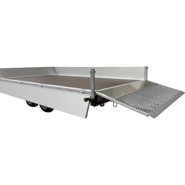 Variant 3542 UX Universal Tilting Flatbed Trailer with side and ramp lowered