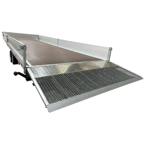 Variant 3562 UX Universal Tilting Flatbed Trailer with Full Width Loading Ramp for Cars and Machines