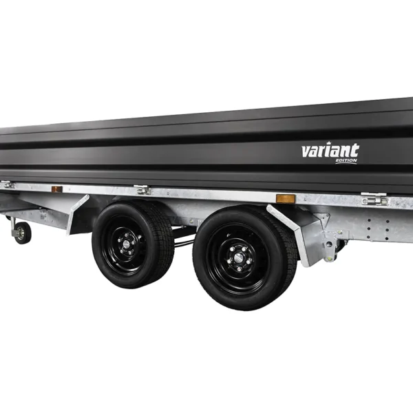 3518 X3 Black Edition X-Line Flatbed Trailer Black Steel Wheels